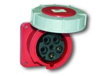 PCE WCD inbouw CEE 63A - 400V 4P - IP67 - 6h - rood